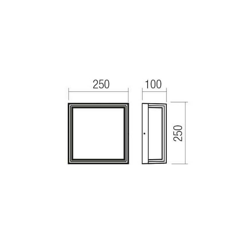 Redo 90566 - LED vägglampa för utomhusbruk QUADRIS LED/20W/230V IP54 brun