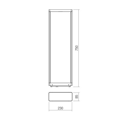 Redo 90582 - LED Utomhuslampa WAKE LED/8W/230V 3000K 75 cm IP65 antracit