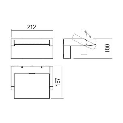 Redo 90584 - LED utomhusvägglampa FLIP LED/20W/230V 3000K CRI 90 IP54 antracit