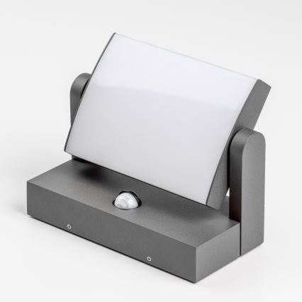 Redo 90587 - LED Utomhus vägglampa med sensor FLIP LED/20W/230V CRI 90 3000K IP54 antracit