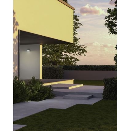 Redo 90587 - LED-utomhusvägglampa med sensor FLIP LED/20W/230V 3000K Ra 90 IP54 antracit