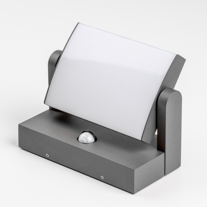 Redo 90587 - LED-utomhusvägglampa med sensor FLIP LED/20W/230V 3000K Ra 90 IP54 antracit