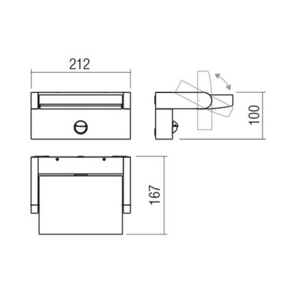 Redo 90587 - LED-utomhusvägglampa med sensor FLIP LED/20W/230V 3000K Ra 90 IP54 antracit
