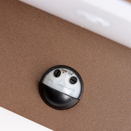 Redo 90588 - LED Utomhus vägglampa med sensor FLIP LED/20W/230V CRI 90 3000K IP54 brun
