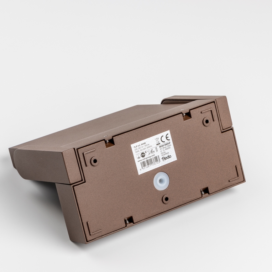 Redo 90588 - LED Utomhus vägglampa med sensor FLIP LED/20W/230V CRI 90 3000K IP54 brun
