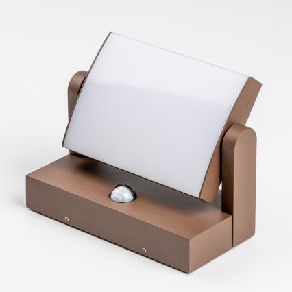 Redo 90588 - LED-utomhusväggarmatur med sensor FLIP LED/20W/230V 3000K Ra 90 IP54 brun