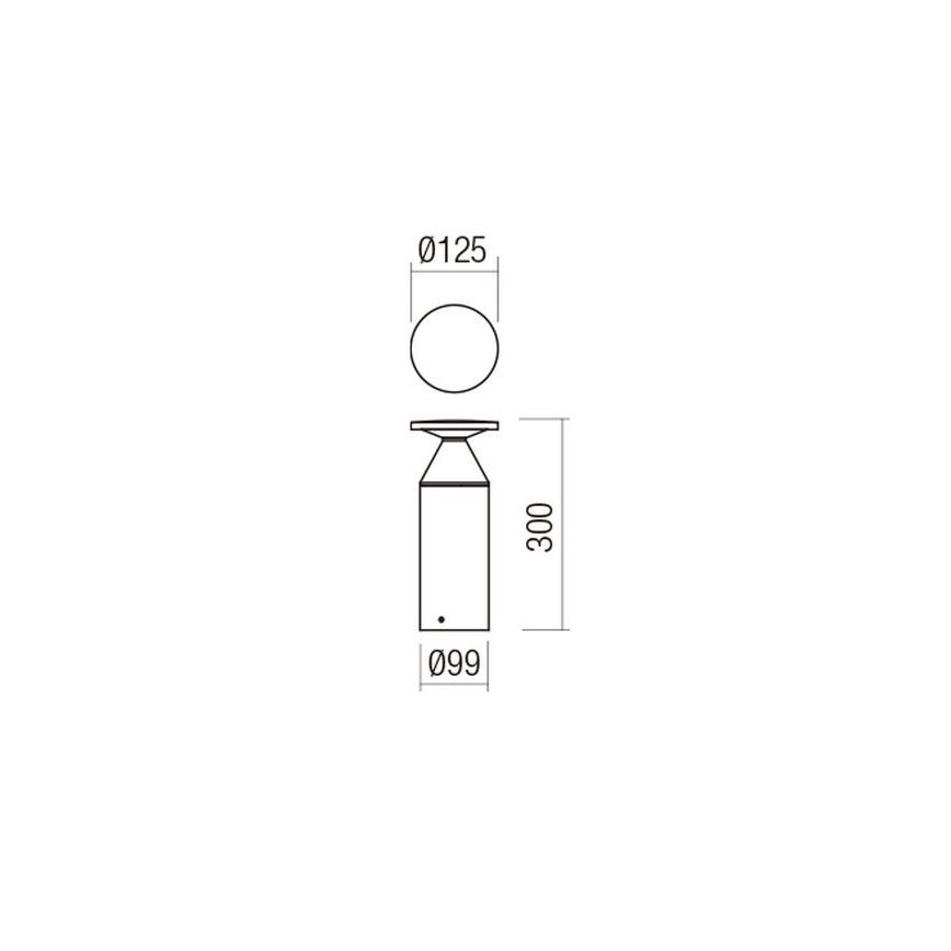 Redo 90590 - BIRO LED utomhuslampa 12W/230V 3000K 30 cm CRI 90 IP65 brun