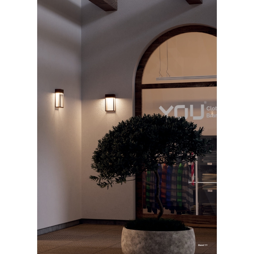 Redo 90604 - STAND LED utomhusväggarmatur 20W/230V, 3000K, CRI 90, IP65, brun