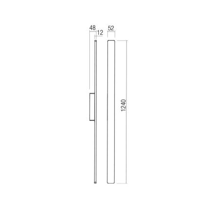 Redo 90622 - LED vägglampa för utomhusbruk REFLEXA LED/20W/230V 3000K 124 cm IP54 brun