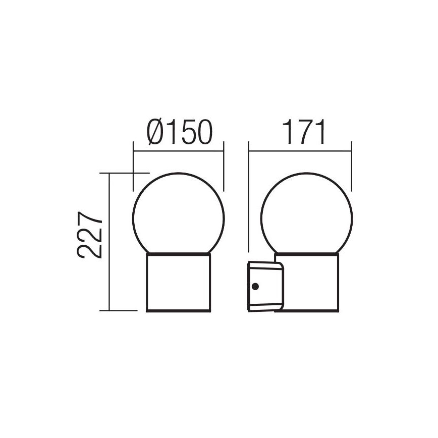 Redo 90640 - Vägglampa för utomhusbruk BULK 1xE27/28W/230V IP44 antracit