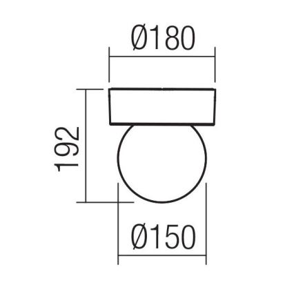 Redo 90641 - Taklampa för utomhusbruk BULK 1xE27/28W/230V IP44 antracit