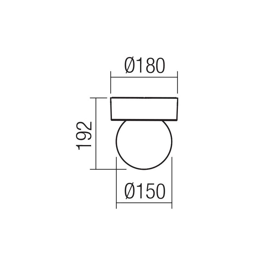 Redo 90641 - Taklampa för utomhusbruk BULK 1xE27/28W/230V IP44 antracit