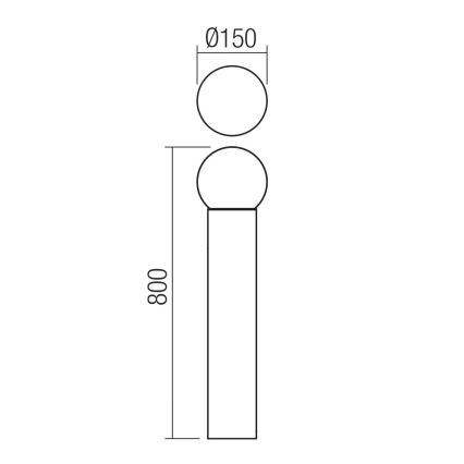 Redo 90643 - Utomhuslampa BULK 1xE27/20W/230V 80 cm IP44 antracit
