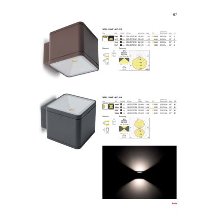redo 9065 - LED Utomhus Väggbelysning BETA 2xLED/6W/230V IP54
