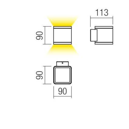 redo 9065 - LED Utomhus Väggbelysning BETA 2xLED/6W/230V IP54