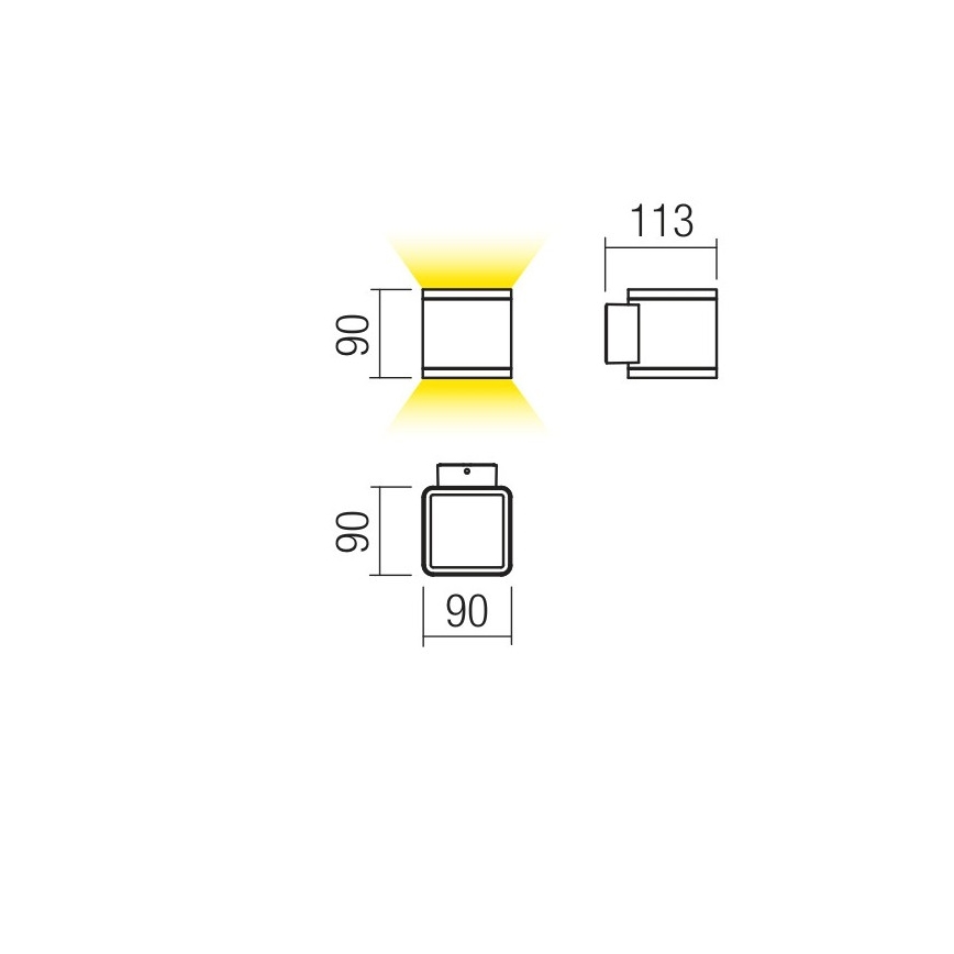 redo 9065 - LED Utomhus Väggbelysning BETA 2xLED/6W/230V IP54