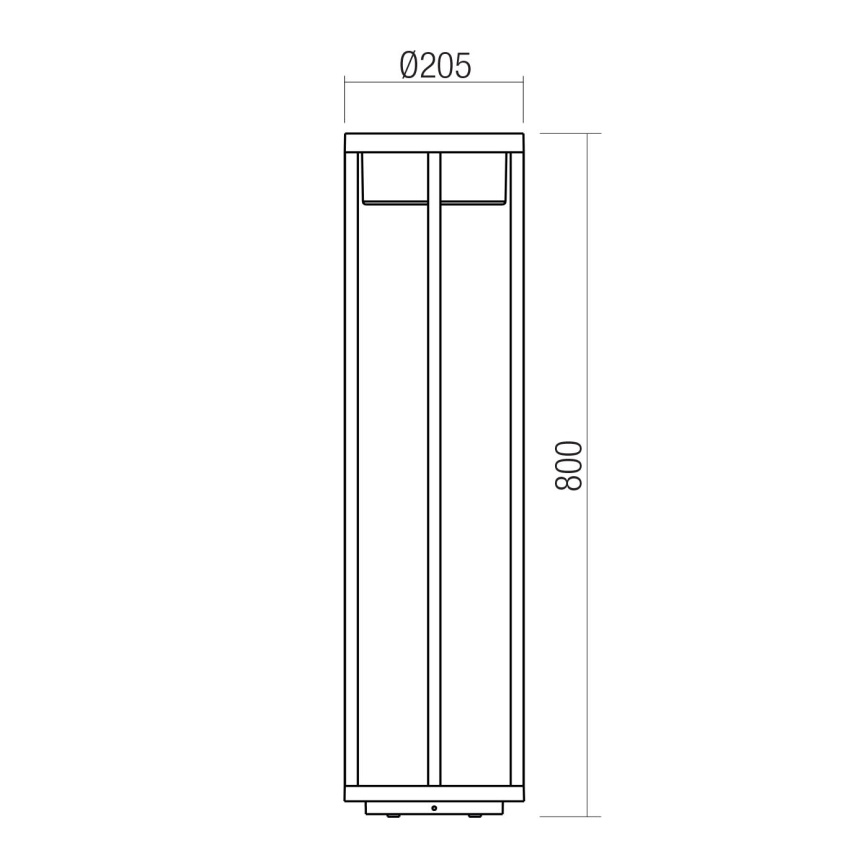 Redo 90677 - LED-utomhuslampa MAX, 15 W, 230 V, 3000 K, 80 cm, IP65, antracit