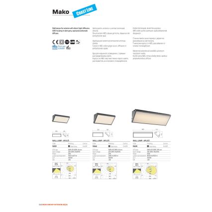 Redo 90678 - LED utomhusväggarmatur MAKO LED/65W/230V 3000K IP65 antracit