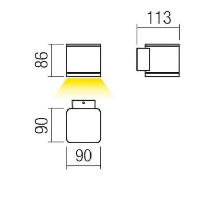 Redo 9069 - LED utomhusväggarmatur BETA LED/6W/230V 3000K IP54 antracit