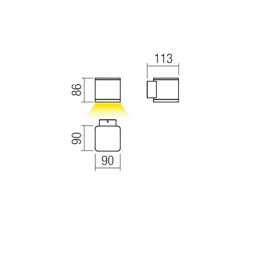 Redo 9069 - LED utomhusväggarmatur BETA LED/6W/230V 3000K IP54 antracit