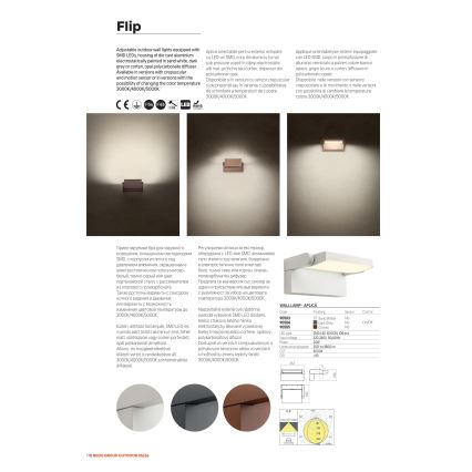 Redo 90715 - FLIP LED utomhusväggarmatur LED/40W/230V 3000/4000/5000K CRI 90 IP54 antracit