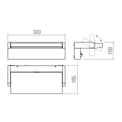 Redo 90715 - FLIP LED utomhusväggarmatur LED/40W/230V 3000/4000/5000K CRI 90 IP54 antracit