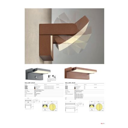 Redo 90716 - LED utomhus väggarmatur FLIP LED/40W/230V 3000/4000/5000K CRI 90 IP54 brun