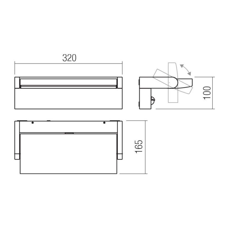 Redo 90716 - LED utomhus väggarmatur FLIP LED/40W/230V 3000/4000/5000K CRI 90 IP54 brun
