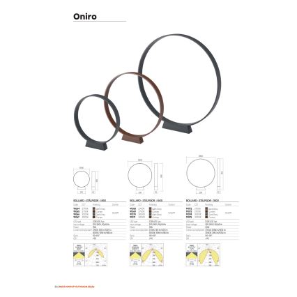 Redo 91067 - LED utomhuslampa ONIRO LED/15W/230V 3000K 49,5 cm CRI 90 IP65 brun