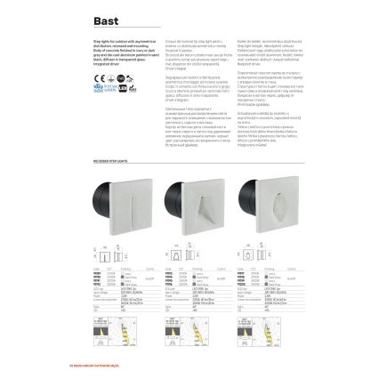 Redo 91195 - LED utomhusorienteringsarmatur BAST LED/2,5W/230V 3000K CRI 90 IP65 grå