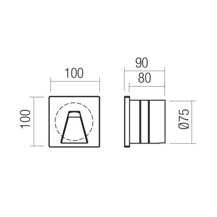 Redo 91195 - LED utomhusorienteringsarmatur BAST LED/2,5W/230V 3000K CRI 90 IP65 grå