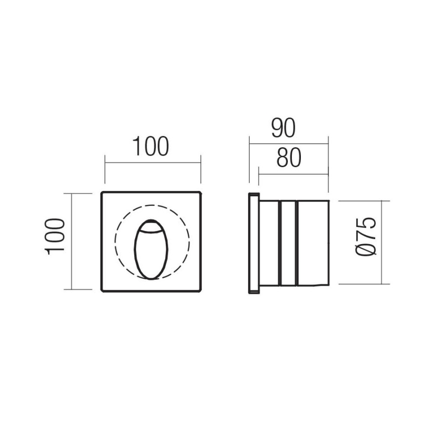 Redo 91199 - LED utomhusorienteringsarmatur BAST LED/2,5W/230V 3000K CRI 90 IP65 grå