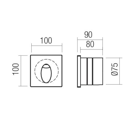 Redo 91200 - LED utomhusorienteringsarmatur BAST LED/2,5W/230V 3000K CRI 90 IP65 antracit