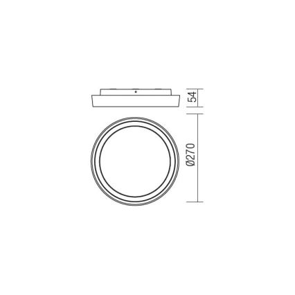 Redo 9180 - LED Utomhus taklampa BEZEL LED/25W/230V Ø 27 cm IP54 vit