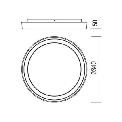 Redo 9184 - BEZEL LED utomhustaklampa 30W/230V Ø 34 cm IP54 antracit