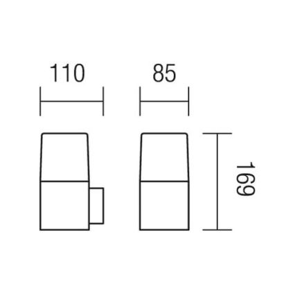 redo 9265 - Utomhus Väggbelysning TOGO 1xE27/13W/230V IP44