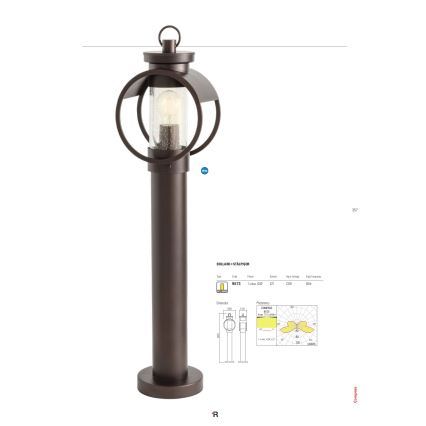 redo 9573 - Utomhuslampa COMPASS 1xE27/42W/230V IP33