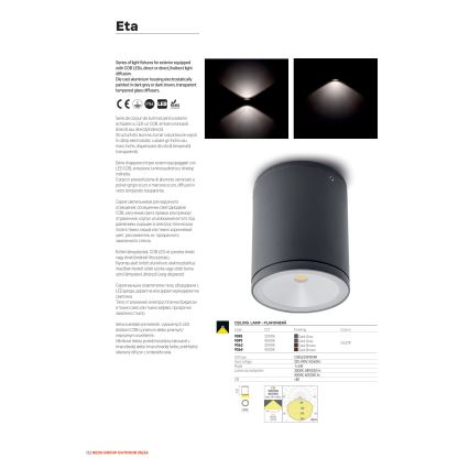 Redo 9596 - LED utomhusvägglampa ETA LED/6W/230V 3000K IP54 brun