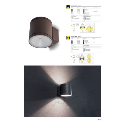 Redo 9596 - LED utomhusvägglampa ETA LED/6W/230V 3000K IP54 brun