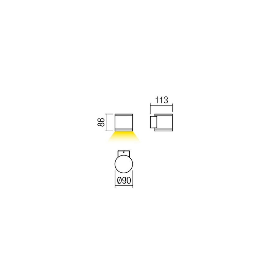Redo 9596 - LED utomhusvägglampa ETA LED/6W/230V 3000K IP54 brun