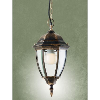 Redo 9607 - Utomhus ljuskrona på kedja SEVILLA 1xE27/42W/230V IP44 guld/patina