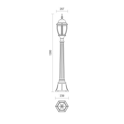 Redo 9608 - Utomhuslampa SEVILLA 1xE27/42W/230V IP44 guld/patina