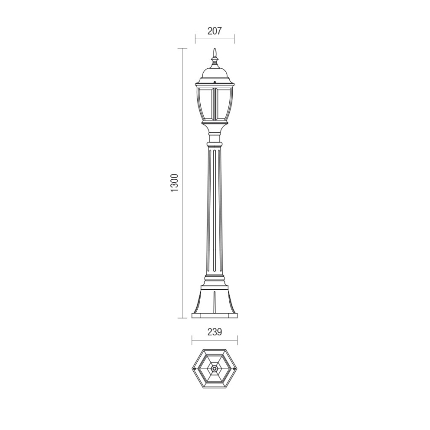 Redo 9608 - Utomhuslampa SEVILLA 1xE27/42W/230V IP44 guld/patina