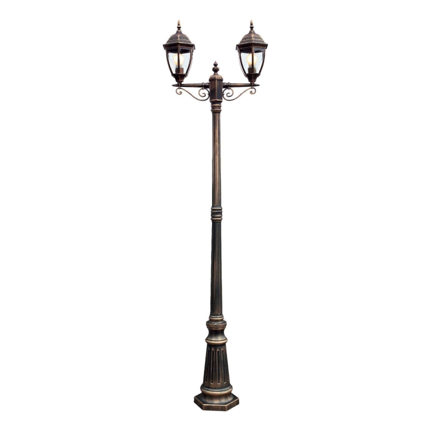 Redo 9609 - Utomhuslampa SEVILLA 2xE27/42W/230V IP44 guld/patina