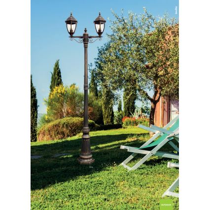 Redo 9609 - Utomhuslampa SEVILLA 2xE27/42W/230V IP44 guld/patina
