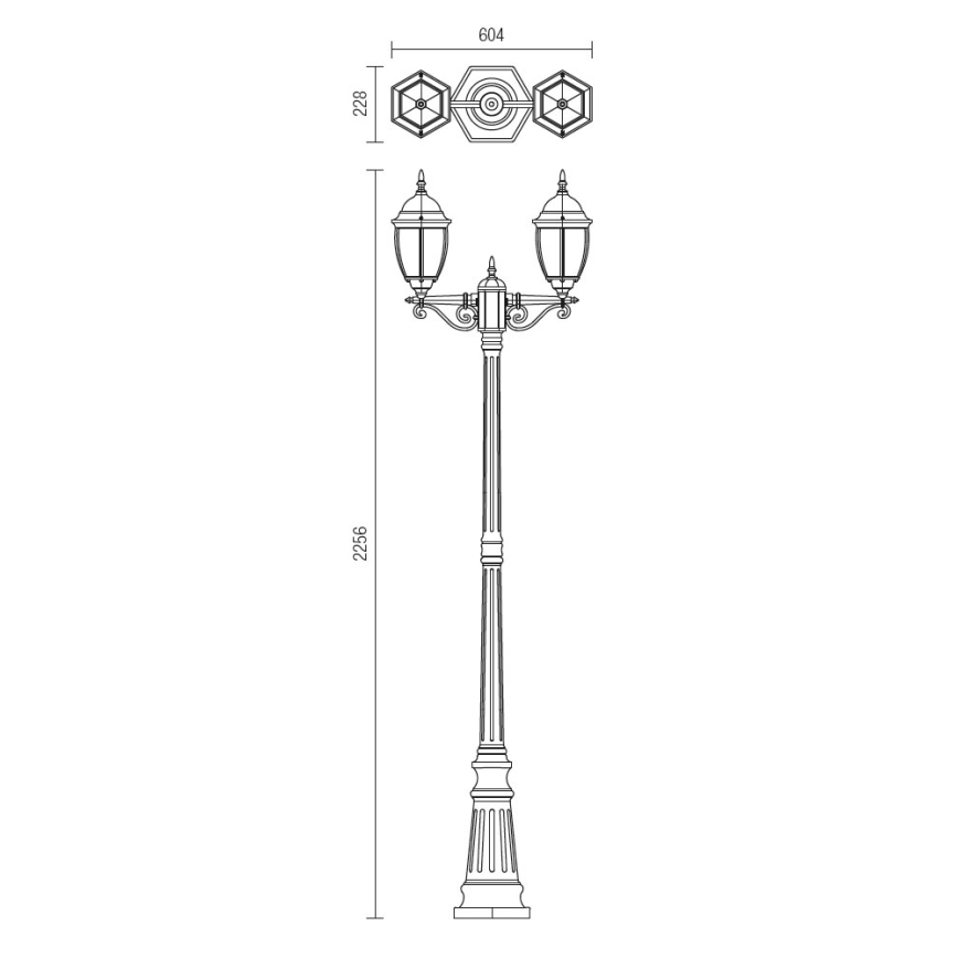 Redo 9609 - Utomhuslampa SEVILLA 2xE27/42W/230V IP44 guld/patina