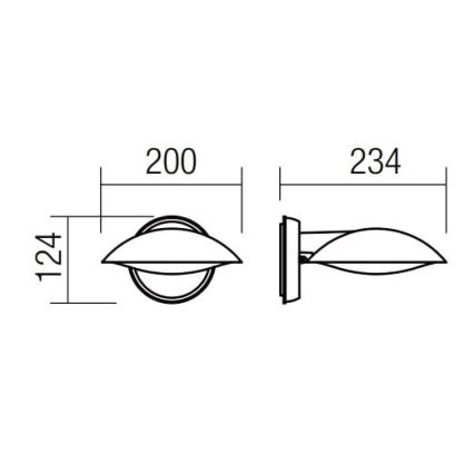 Redo 9617 - LED utomhus vägglampa CAPP LED/12W/230V IP54 antracit