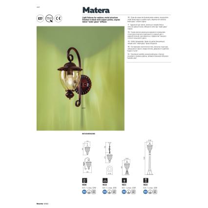 redo 9632 - Utomhus Ljuskrona med kedja MATERA 1xE27/42W/230V IP33