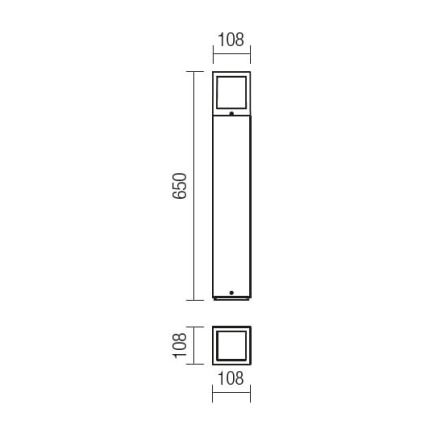 redo 9644 - Utomhuslampa BRICK 1xE27/23W/230V IP54 grå