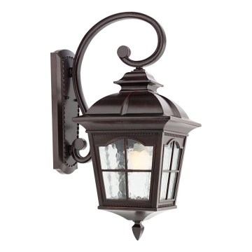 Redo 9648 - Utomhusvägglampa YORK 1xE27/70W/230V IP44 brun